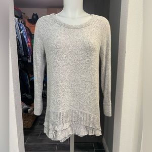 Simply Vera Vera Wang Light Gray Long Sleeve Top